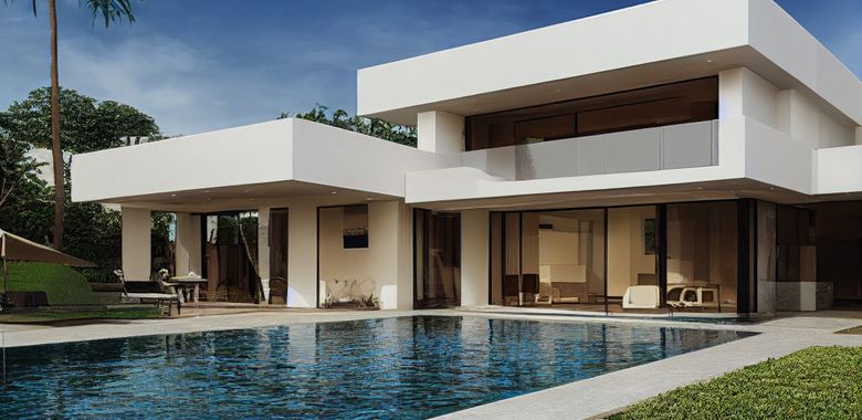 Luxury Pool Villa Spectacular Contemporary Design Digital Art Real Estate Home House Property Ge