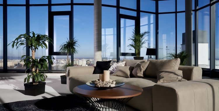 Modern Spacious Room With Large Panoramic Window